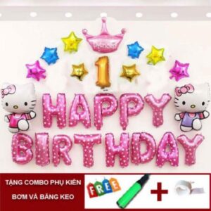 Set bóng trang trí sinh nhật hello kitty